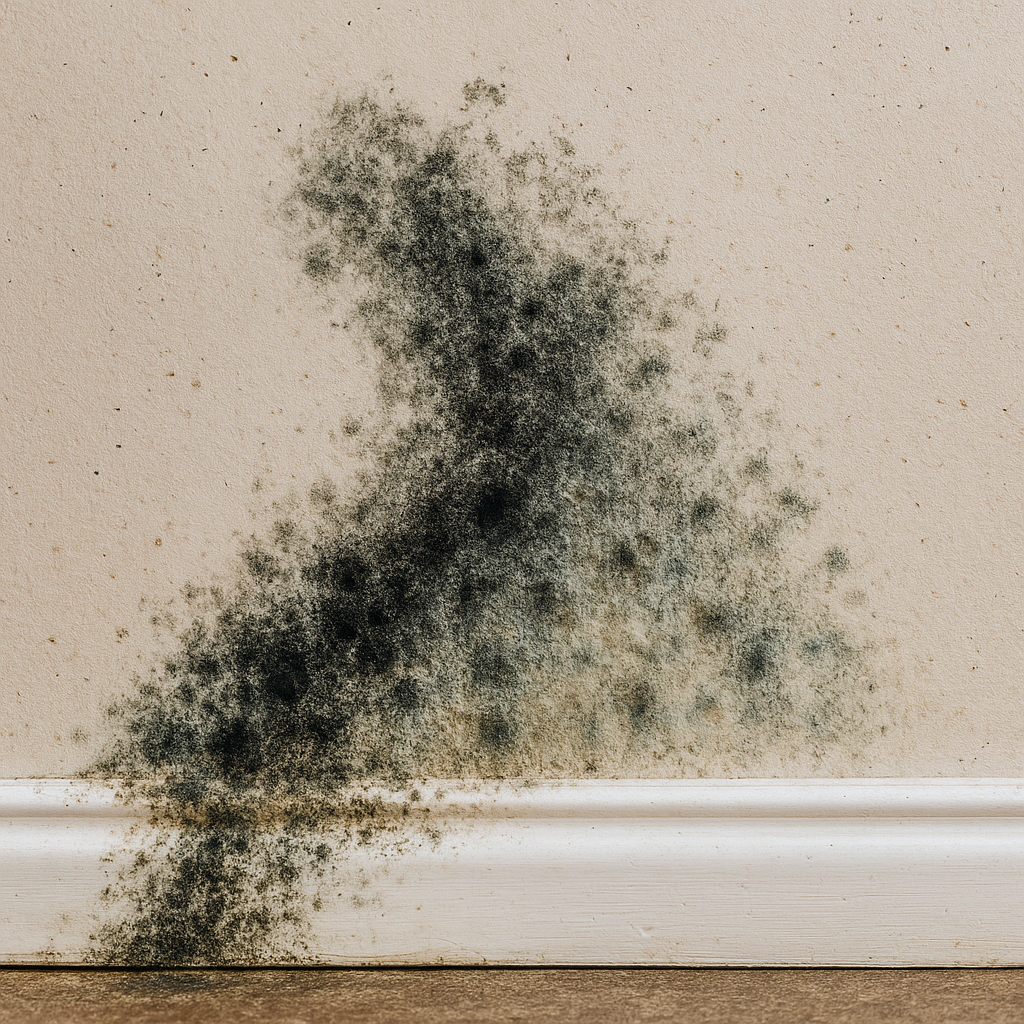 Mold Growth on Drywall_unified restoration Baseboard up-close