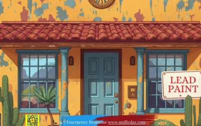 Older home with peeling paint exterior indicating potential lead paint hazard in Arizona property