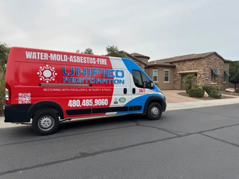 Unified Restoration responding to a residential property for emergency restoration services in Arizona