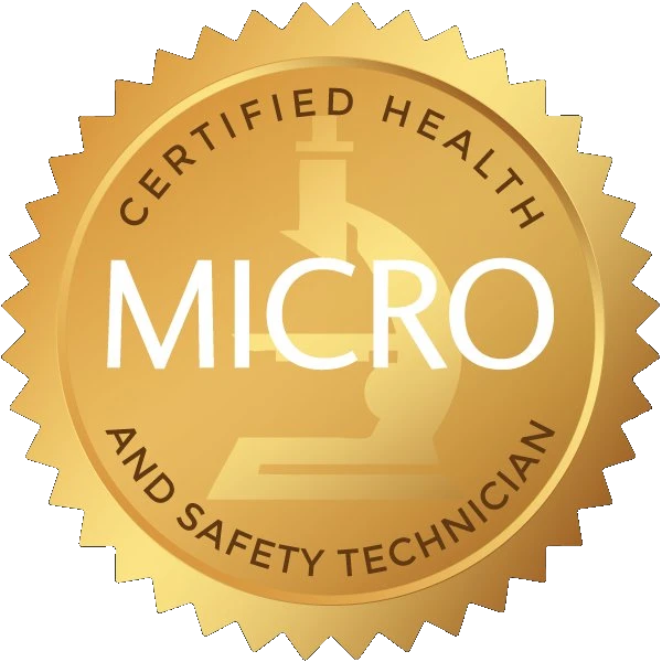 MICRO Certified Health and Safety Technician badge